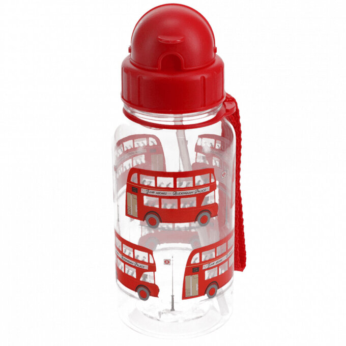 英國 Rex London 兒童 Tritan™ 吸管水瓶_倫敦巴士(500ml)_RL30437