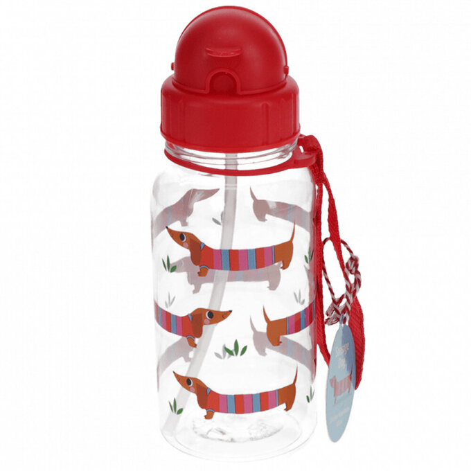 英國 Rex London 兒童 Tritan™ 吸管水瓶_臘腸狗(500ml)_RL30438
