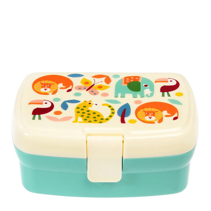 英國 Rex London 卡扣式兩層午餐盒/便當盒/野餐盒_森林樂園_RL29117