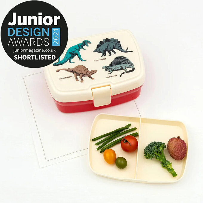 英國 Rex London 卡扣式兩層午餐盒/便當盒/野餐盒_恐龍樂園_RL29119