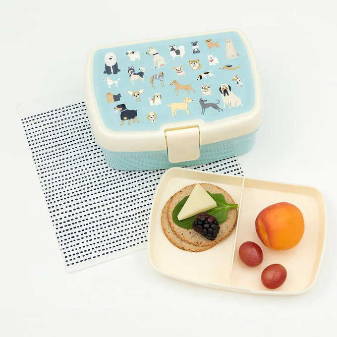 英國 Rex London 卡扣式兩層午餐盒/便當盒/野餐盒_萌狗樂園_RL29121