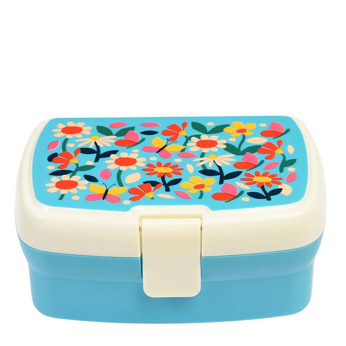 英國 Rex London 卡扣式兩層午餐盒/便當盒/野餐盒_蝴蝶花園_RL29498