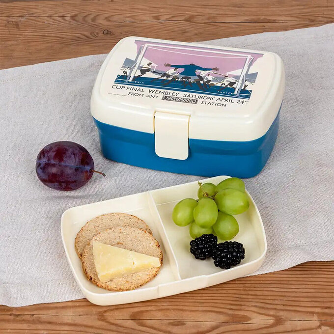 英國 Rex London 卡扣式兩層午餐盒/便當盒/野餐盒_足球盃_RL30435