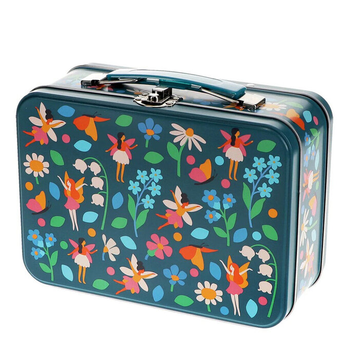 英國 Rex London 手提式文具專用鐵盒、家庭置物盒(不鏽鋼）_精靈花園_RL30512