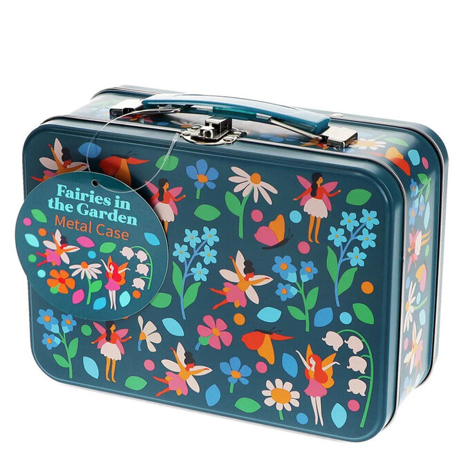 英國 Rex London 手提式文具專用鐵盒、家庭置物盒(不鏽鋼）_精靈花園_RL30512