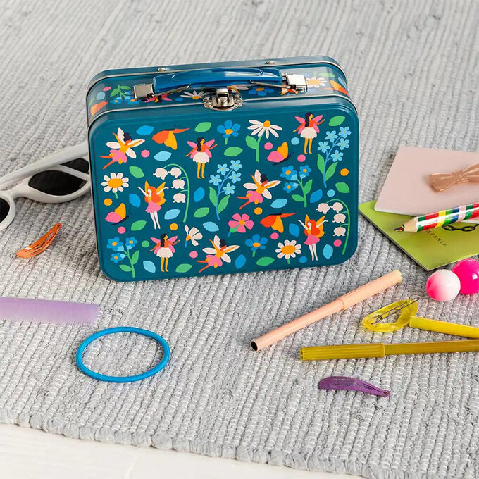 英國 Rex London 手提式文具專用鐵盒、家庭置物盒(不鏽鋼）_精靈花園_RL30512