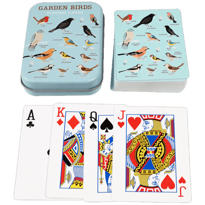 英國 Rex London 鐵盒裝塑膠撲克牌/紙牌_鳥世界_RL29704