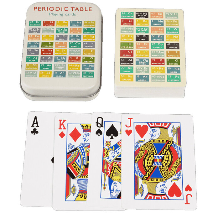 英國 Rex London 鐵盒裝塑膠撲克牌/紙牌_元素表_RL29705