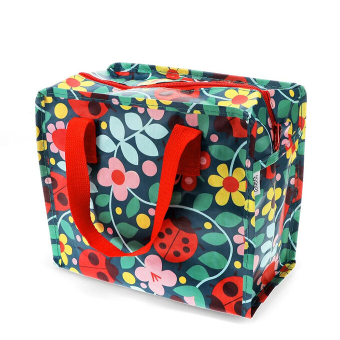 英國 Rex London 學生上學最佳多功能環保萬用袋 (可裝美術用品、球衣鞋、餐盒、餐具等各類物品)_瓢蟲花朵_RL30027