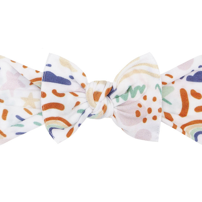 美國 baby bling 純手工極優雅細緻輕柔微彈性/毫無束縛感蝴蝶結髮帶/髮飾_印花經典款_夏日飛舞(BBRK079)