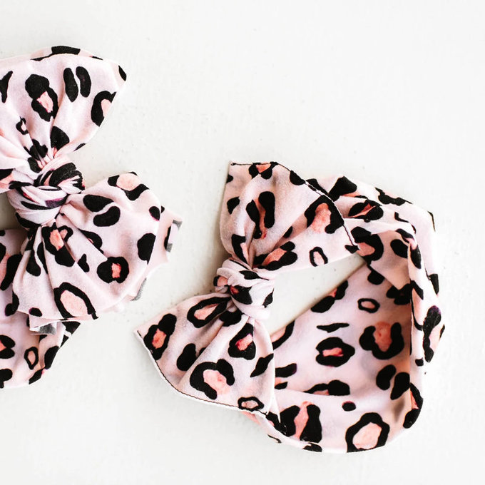 美國 baby bling 純手工極優雅細緻輕柔微彈性/毫無束縛感蝴蝶結髮帶/髮飾_印花經典款_小野貓(BBRK081)