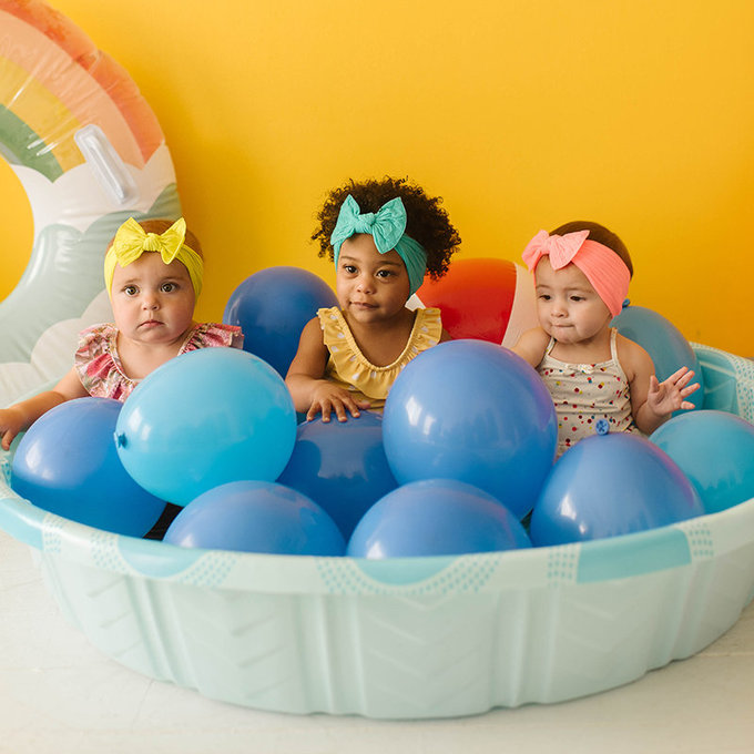 美國 baby bling 純手工極優雅細緻輕柔微彈性/毫無束縛感蝴蝶結髮帶/髮飾_印花經典款_小野貓(BBRK081)