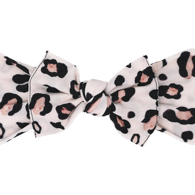 美國 baby bling 純手工極優雅細緻輕柔微彈性/毫無束縛感蝴蝶結髮帶/髮飾_印花經典款_小野貓(BBRK081)