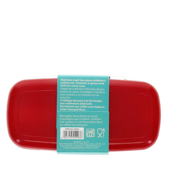 英國 Rex London 幼兒/兒童餐具2入組(附收納盒)_恐龍寶寶_RL30943