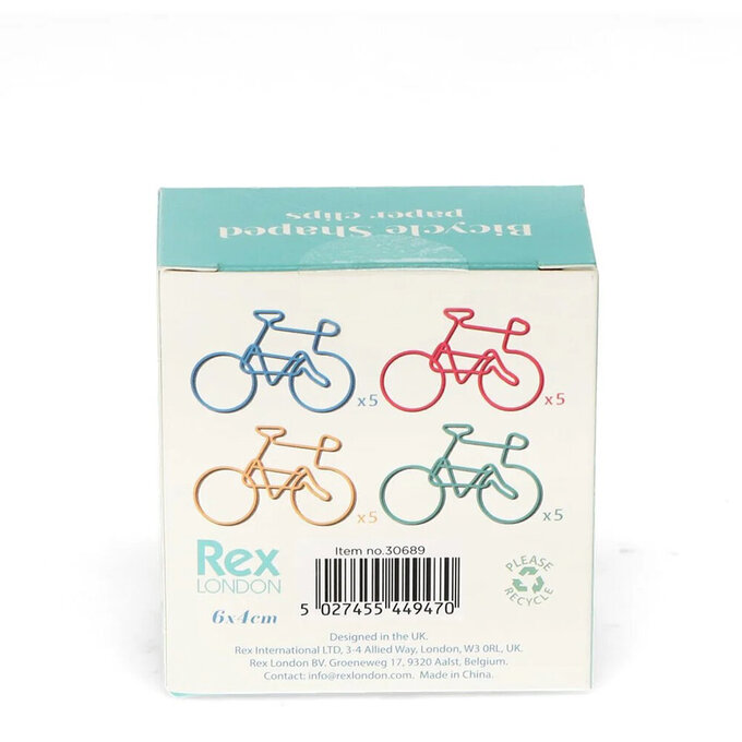 英國 Rex London 造型迴紋針 書夾 書籤 20 入組_自行車_RL30689