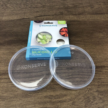美國優康 U-Konserve 圓形防漏鉑金級矽膠保鮮盒蓋 475ml_透明兩入組_UKL006-1-
