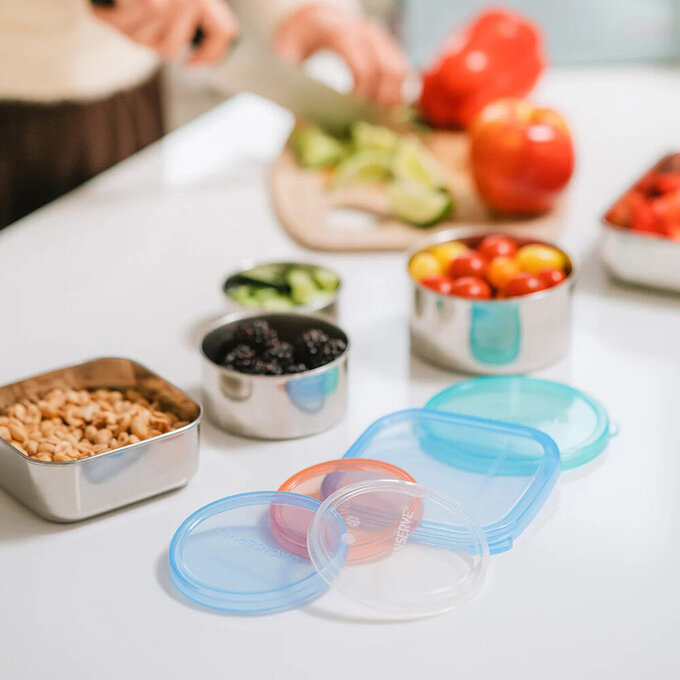 美國優康 U-Konserve 圓形防漏鉑金級矽膠保鮮盒蓋 150ml_透明兩入組_UKL008-1