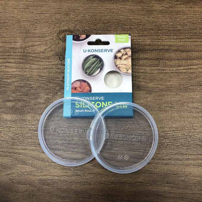 美國優康 U-Konserve 圓形防漏鉑金級矽膠保鮮盒蓋 150ml_透明兩入組_UKL008-1
