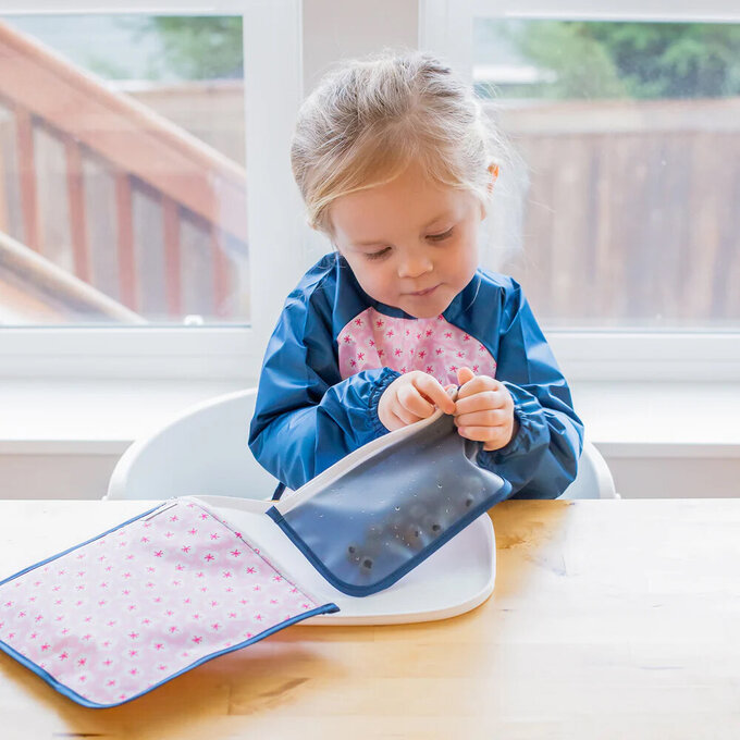 美國 green sprouts 小綠芽具保溫功能 可重複使用 食物袋/零食袋/三明治袋或小物收納袋 2入組_恐龍叢林_GS165373-AG