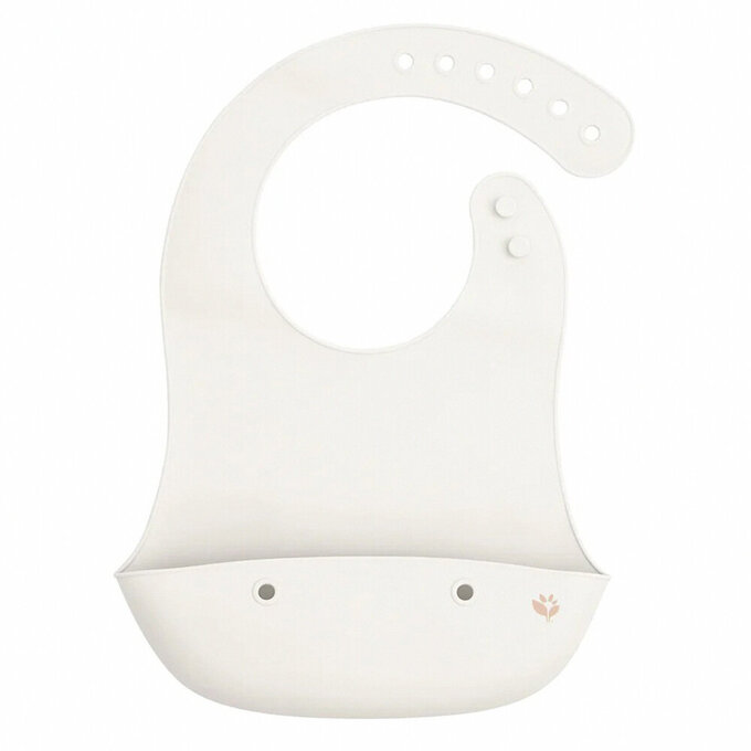 美國 green sprouts 小綠芽矽膠立體圍兜/防掉落食物袋單入組_蒂芬尼白_GS101400-LW