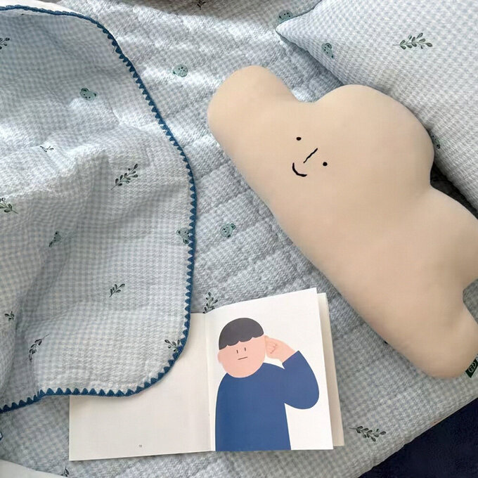 [韓國 Habby&Deco] 雪波紋小熊涼感雙面被/涼被/韓國涼被/韓國棉被/涼感被-小熊藍色_HH074