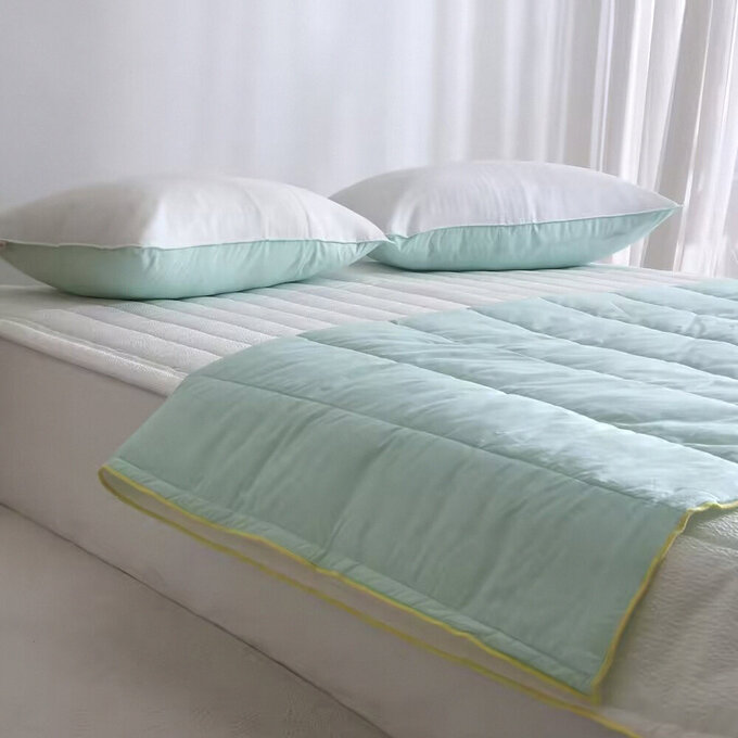 [韓國 Habby&Deco] Yuno雪波紋泡泡紗涼感雙面被/四季被/涼感被/透氣被-薄荷綠_HH075