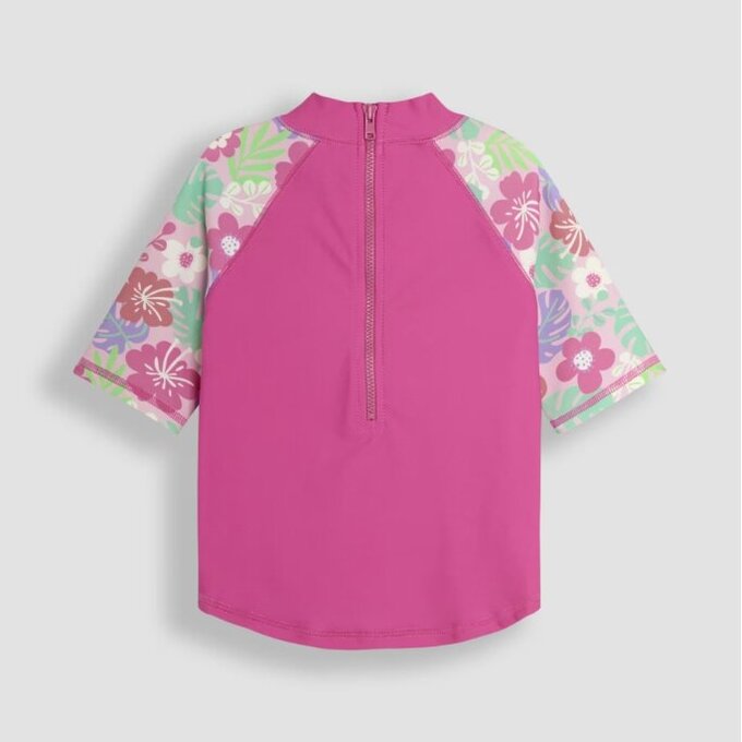 英國 JoJo Maman BeBe 嬰幼兒/兒童兩件式防曬泳裝_火烈鳥_JJL5460