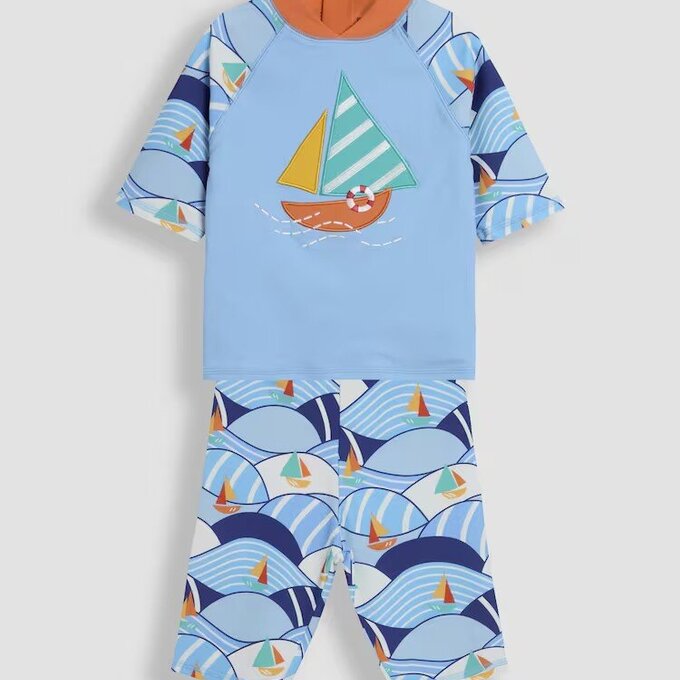 英國 JoJo Maman BeBe 嬰幼兒/兒童兩件式防曬泳裝_帆船遨遊_JJL5524