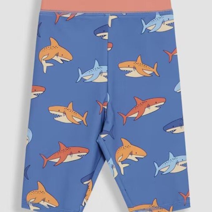 英國 JoJo Maman BeBe 嬰幼兒/兒童兩件式防曬泳裝_鯊魚戲水_JJL5521