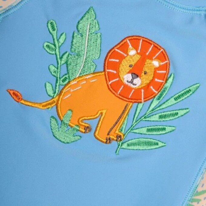 英國 JoJo Maman BeBe 嬰幼兒/兒童連身式防曬泳裝_獅子_JJL5503