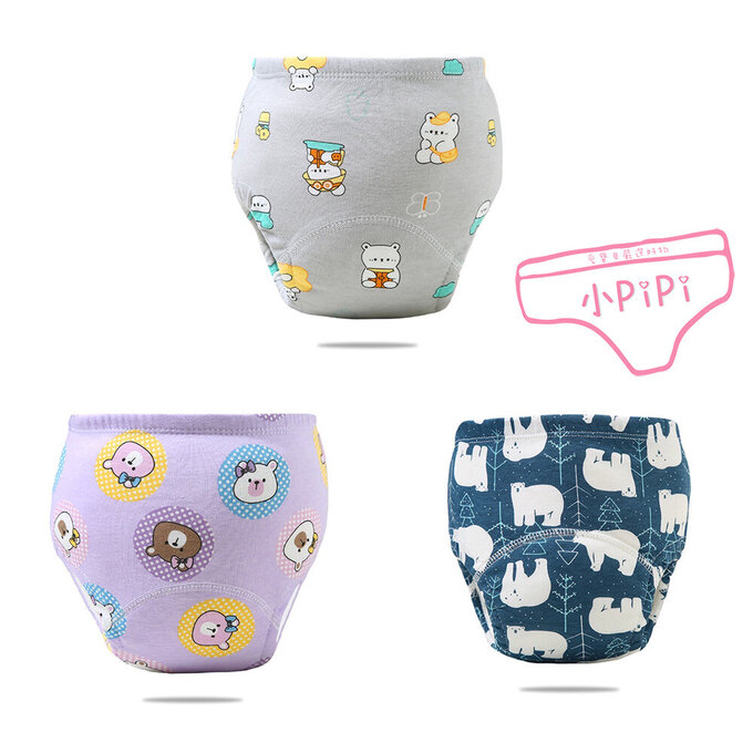 【小pipi】純棉兒童六層學習褲/訓練褲3入組_歡樂熊_PL016