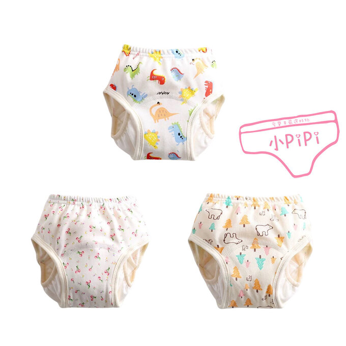 【小pipi】純棉兒童八層防側漏學習褲/訓練褲3入組_彩龍玩耍_PL019