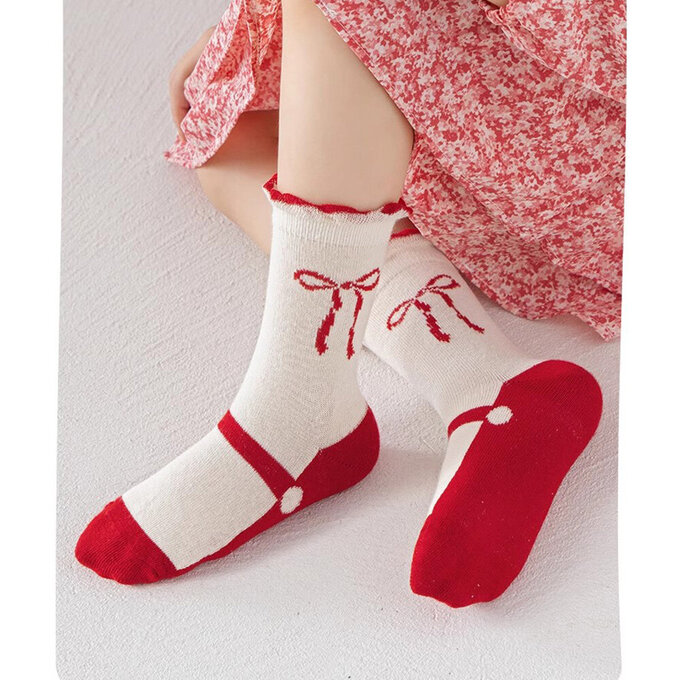 【腳ㄚ子】幼/兒童棉質中筒襪_紅兔花園_ilbG018