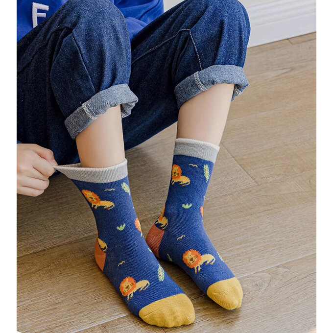 【腳ㄚ子】幼/兒童棉質中筒襪_ 陽光獅子_ilbB026