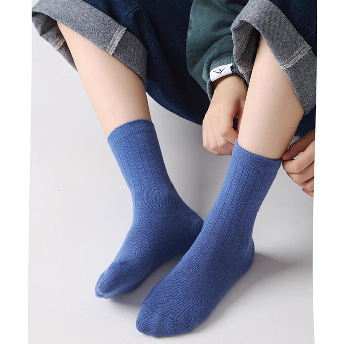 【腳ㄚ子】幼/兒童棉質中筒襪_ 優雅素色_ilbB028