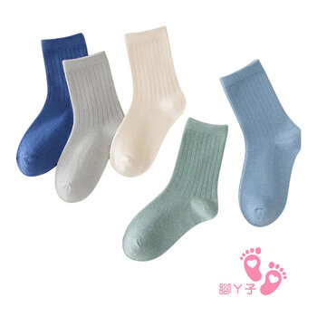 【腳ㄚ子】幼/兒童棉質中筒襪_ 優雅素色_ilbB028-
