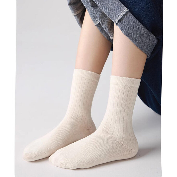【腳ㄚ子】幼/兒童棉質中筒襪_ 優雅素色_ilbB028