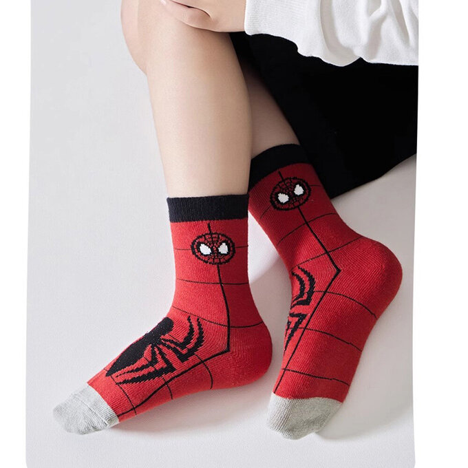 【腳ㄚ子】幼/兒童棉質中筒襪_ 蜘蛛人_ilbB029