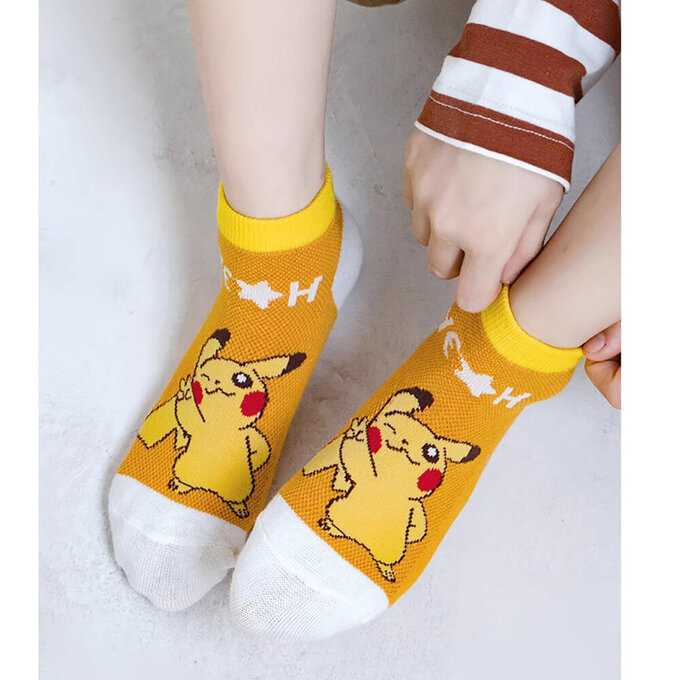 【腳ㄚ子】幼/兒童透氣網眼襪_閃電皮卡丘_ilbF040