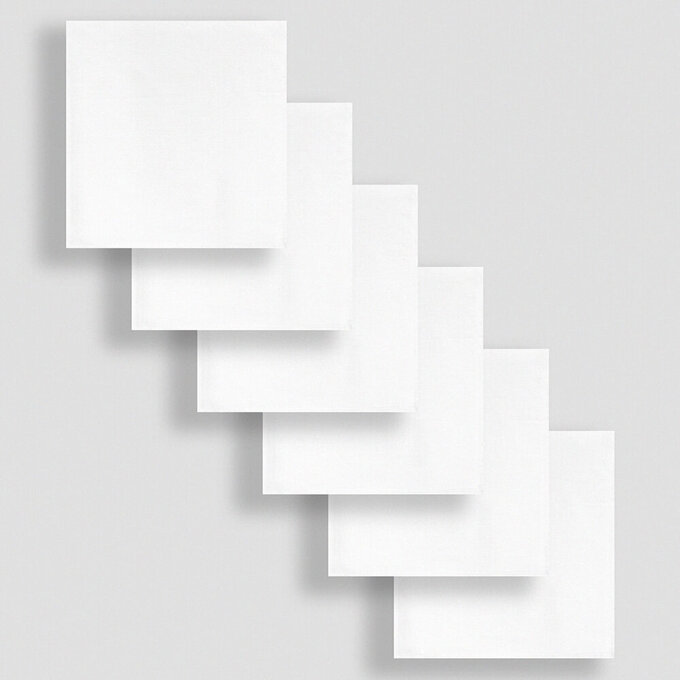 英國 JoJo Maman BeBe 100% 純棉多功能細紗布方巾/包巾/小薄被/拍嗝巾/安撫巾 6入禮盒組(60*60cm)_純白_JJH5899