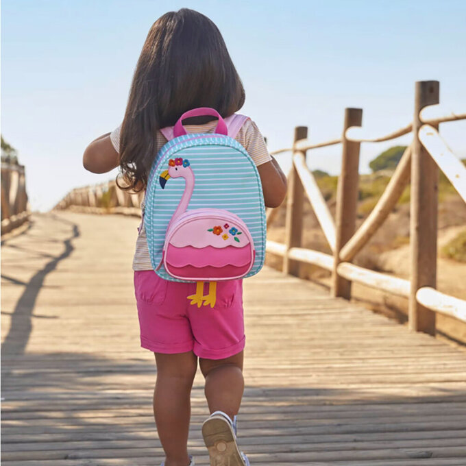 英國 JoJo Maman BeBe 幼稚園/大童防潑水後背包 學生包 旅行包_火烈鳥_JJH4285