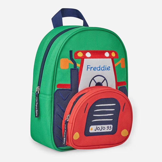 英國 JoJo Maman BeBe 幼稚園/大童防潑水後背包 學生包 旅行包_紅色車車_JJH4286