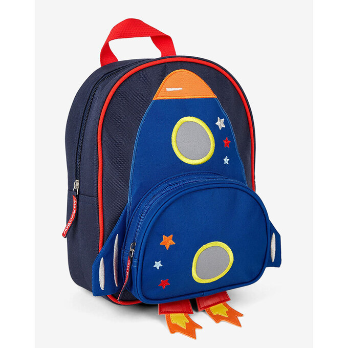 英國 JoJo Maman BeBe 幼稚園/大童防潑水後背包 學生包 旅行包_藍色火箭_JJH4956