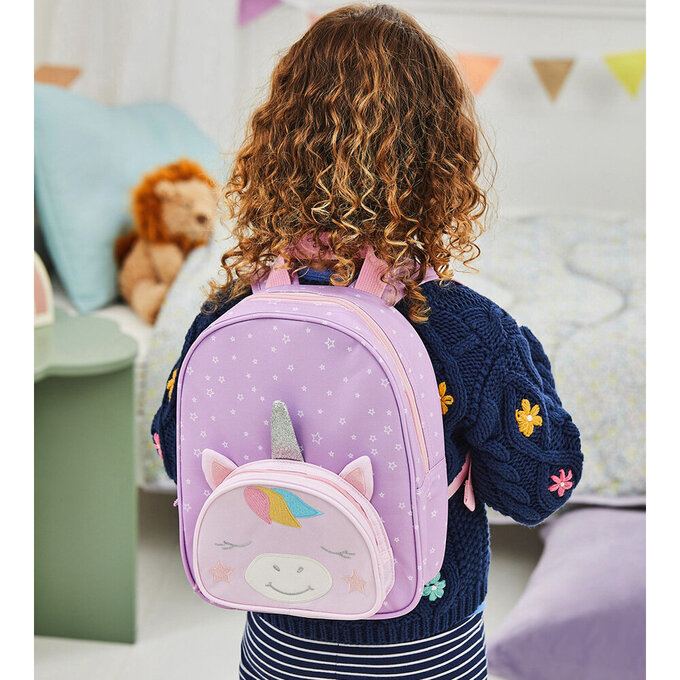 英國 JoJo Maman BeBe 幼稚園/大童防潑水後背包 學生包 旅行包_獨角獸_JJH4958