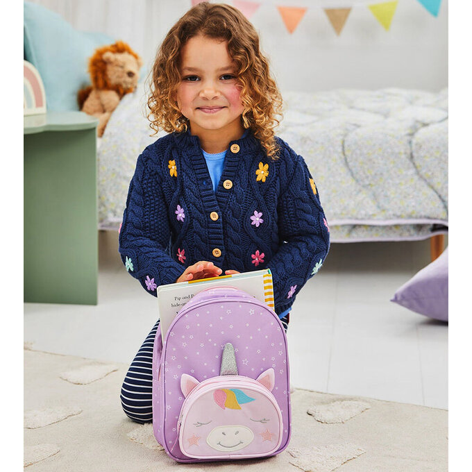 英國 JoJo Maman BeBe 幼稚園/大童防潑水後背包 學生包 旅行包_獨角獸_JJH4958