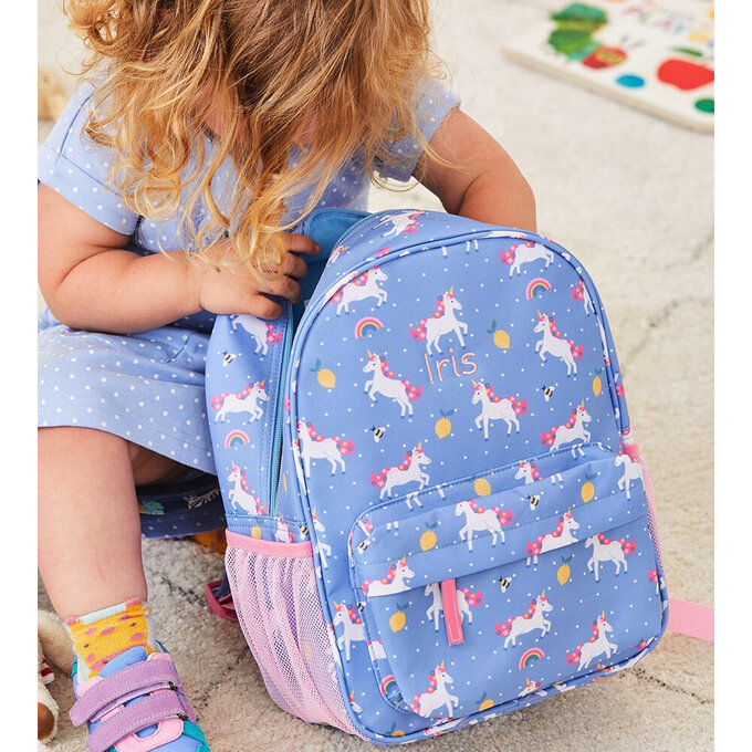 英國 JoJo Maman BeBe 幼稚園/大童防潑水後背包 學生包 旅行包_甜美獨角獸_JJH6070