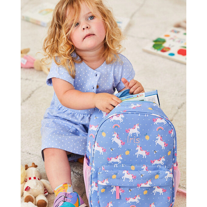 英國 JoJo Maman BeBe 幼稚園/大童防潑水後背包 學生包 旅行包_甜美獨角獸_JJH6070