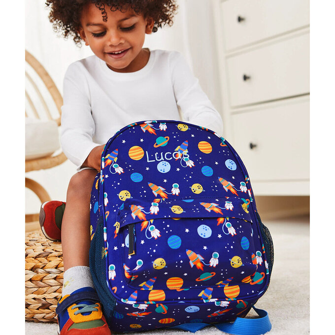 英國 JoJo Maman BeBe 幼稚園/大童防潑水後背包 學生包 旅行包_外太空_JJH6071