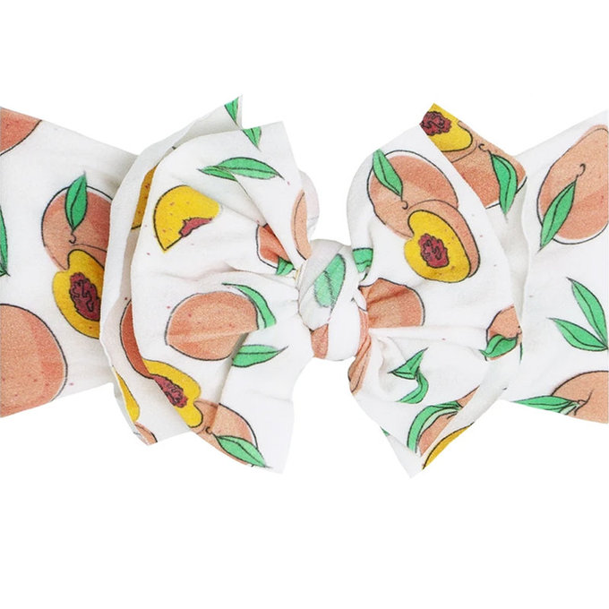 美國 baby bling 純手工極優雅細緻輕柔微彈性/毫無束縛感蝴蝶結髮帶/髮飾_印花菲比系列_甜蜜夏日(BBPF003)