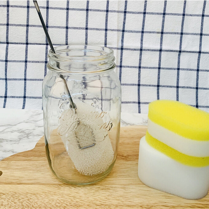 正韓 hibee 多用途不鏽鋼手柄夾海棉瓶刷套裝組_HOB003